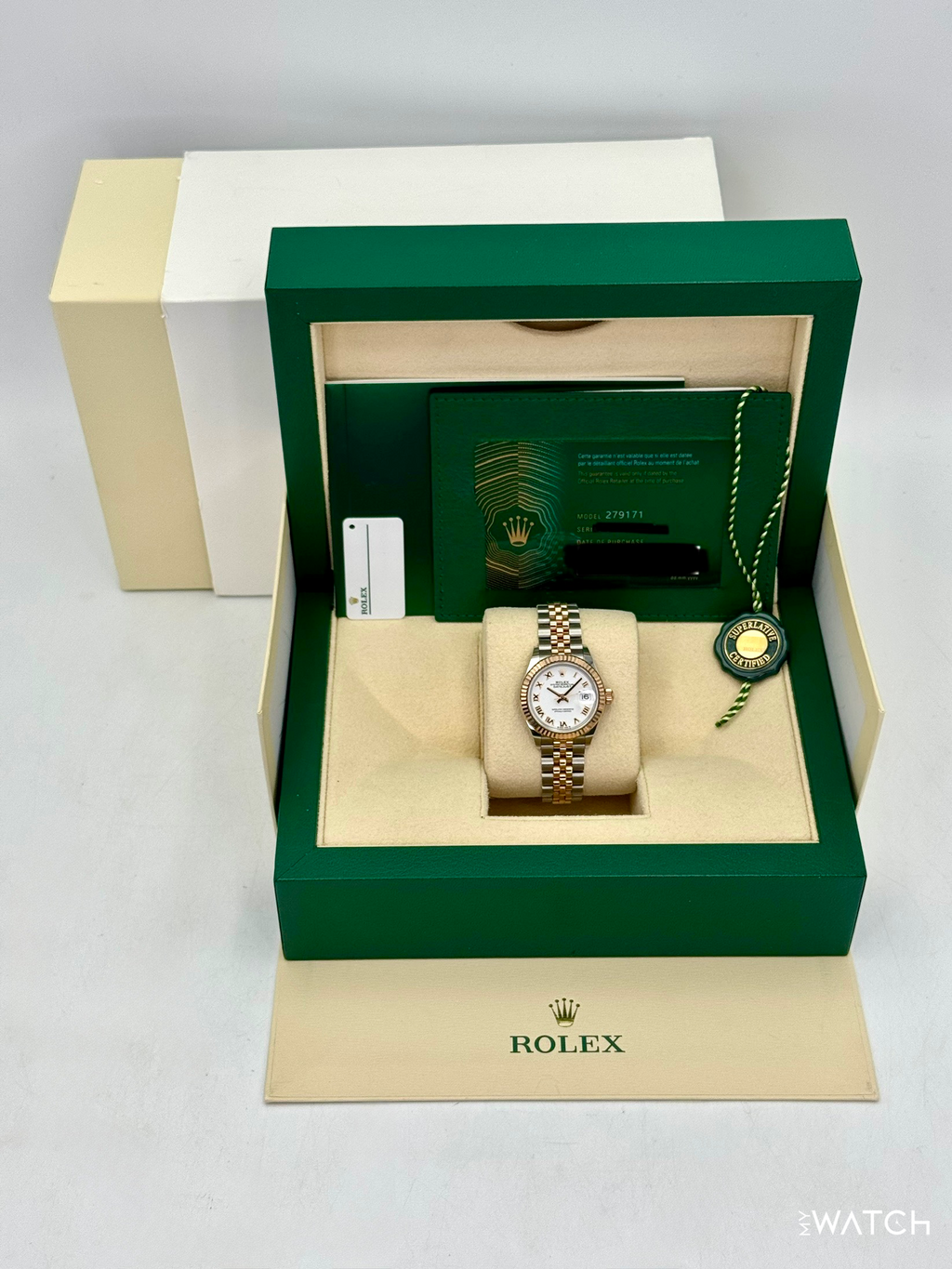 2023 Rolex Lady-Datejust 28mm 279171 Two-Tone Jubilee White Dial