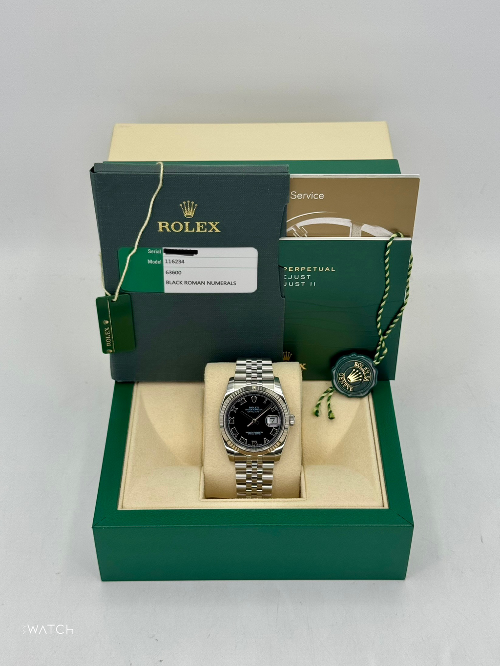 2016 Rolex Datejust 36mm 116234 Stainless Steel Jubilee Black Dial