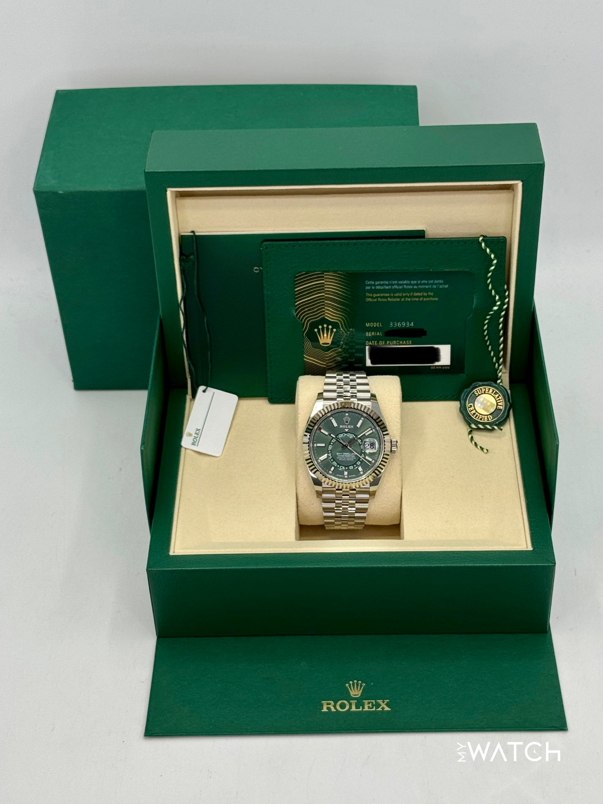 2025 Rolex Sky-Dweller 42mm 336934 Jubilee Green Dial