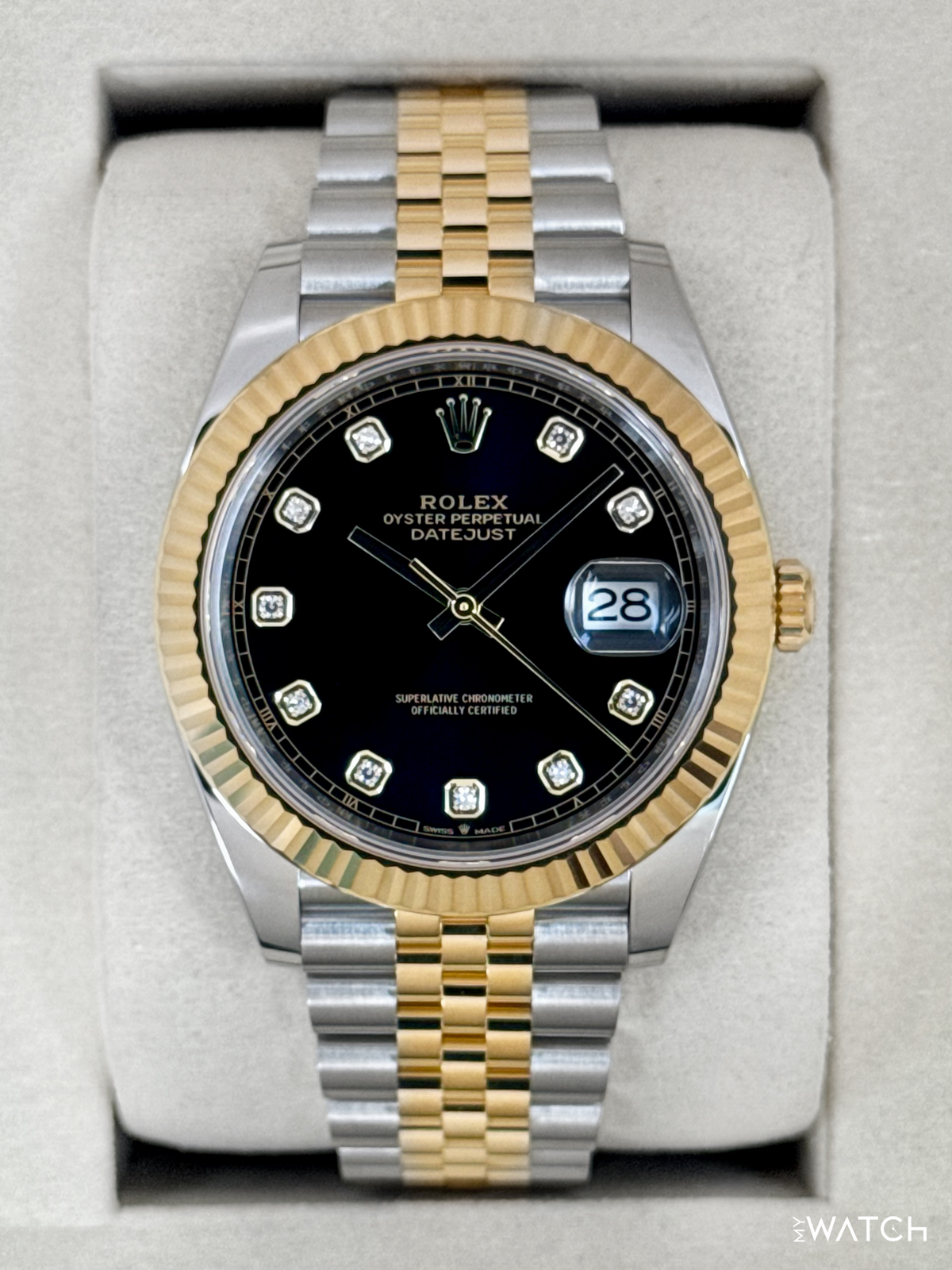 NEW 2025 Rolex Datejust 41mm 126333 Two-Tone Jubilee Black Dial