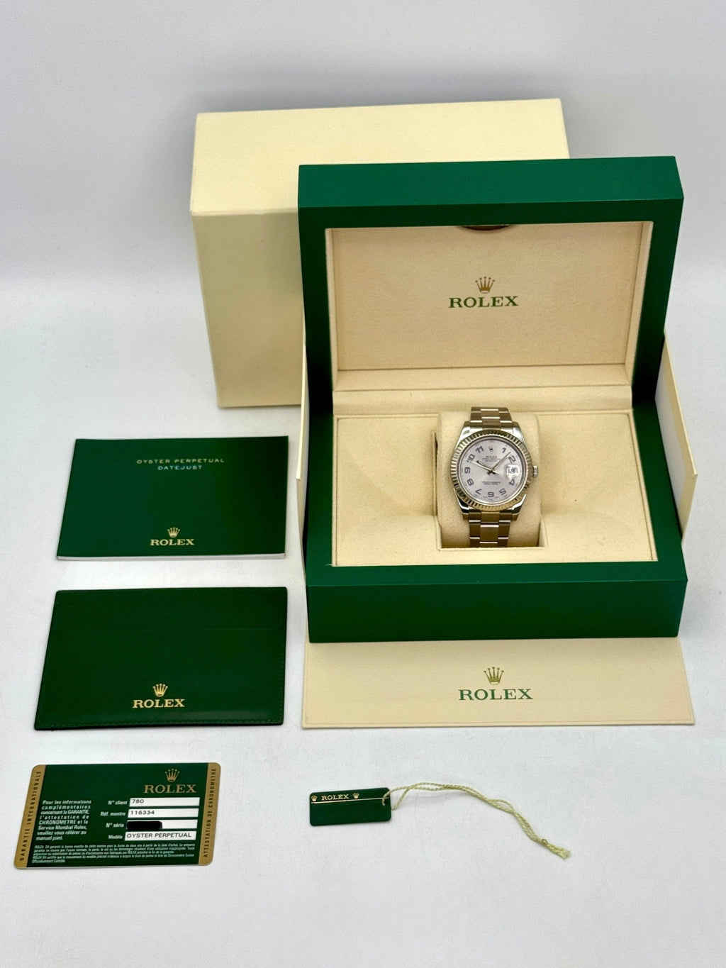 2010 Rolex Datejust II 41mm 116334 Stainless Steel Oyster Silver Dial