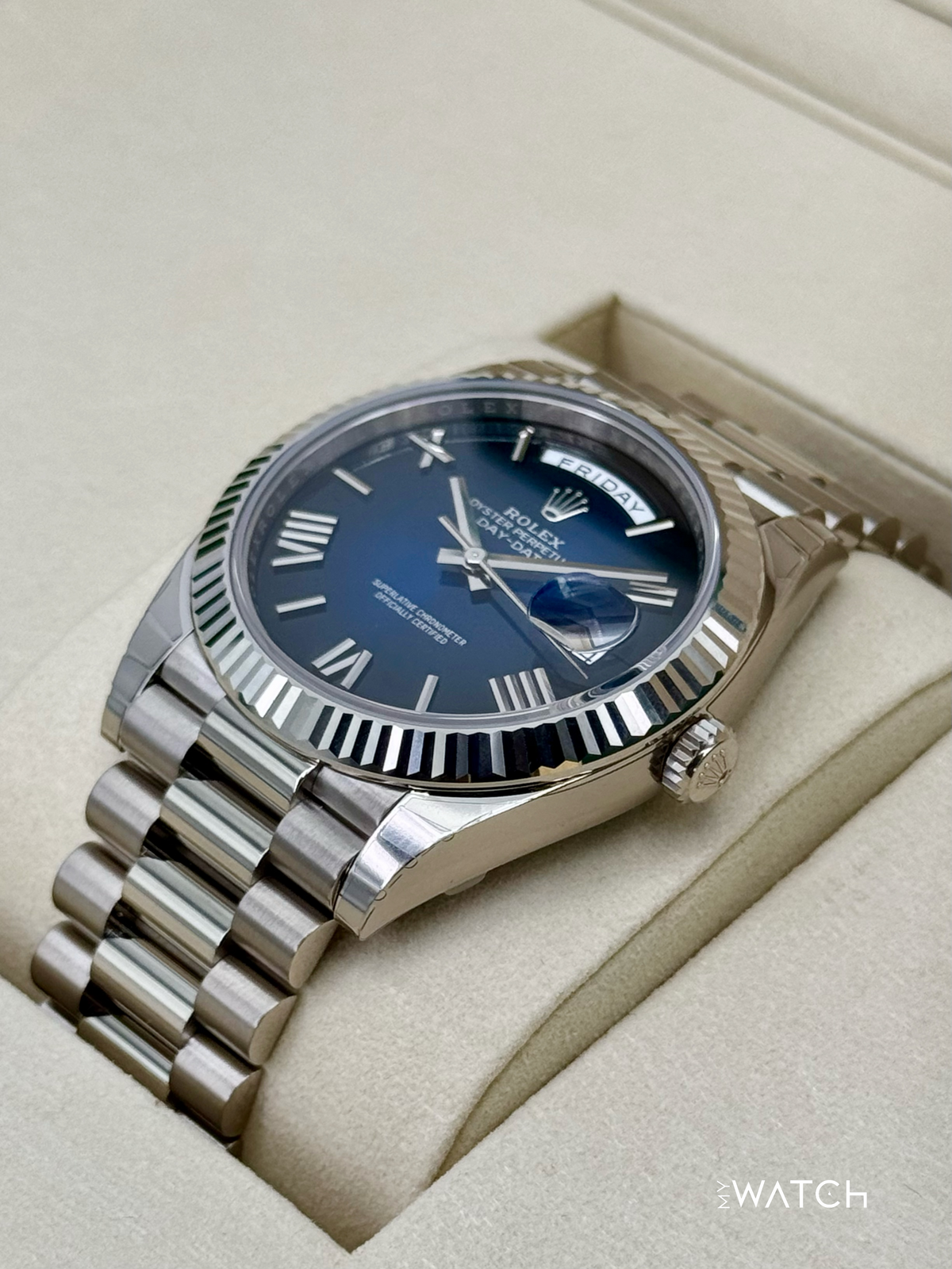 NEW 2025 Rolex Day-Date 40mm 228239 Presidential Blue Ombre Dial