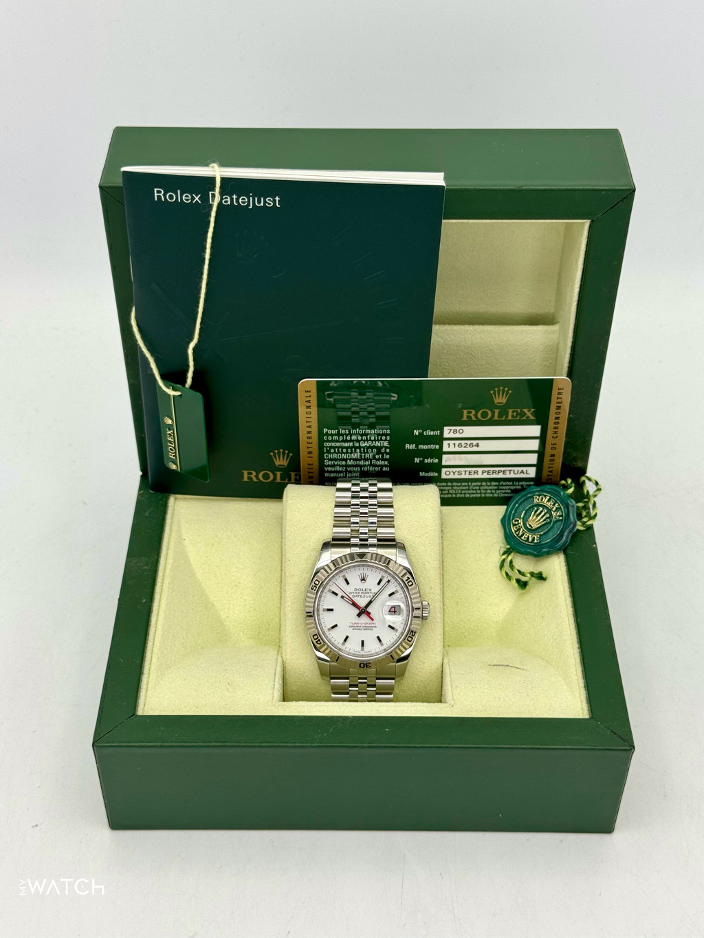 2014 Rolex Datejust Turn-O-Graph 36mm 116264 Jubilee White Dial