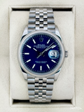 2024 Rolex Datejust 36mm 126200 Stainless Steel Jubilee Blue Dial