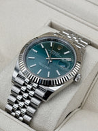 2023 Rolex Datejust 41mm 126334 Stainless Steel Jubilee Mint Green Dial