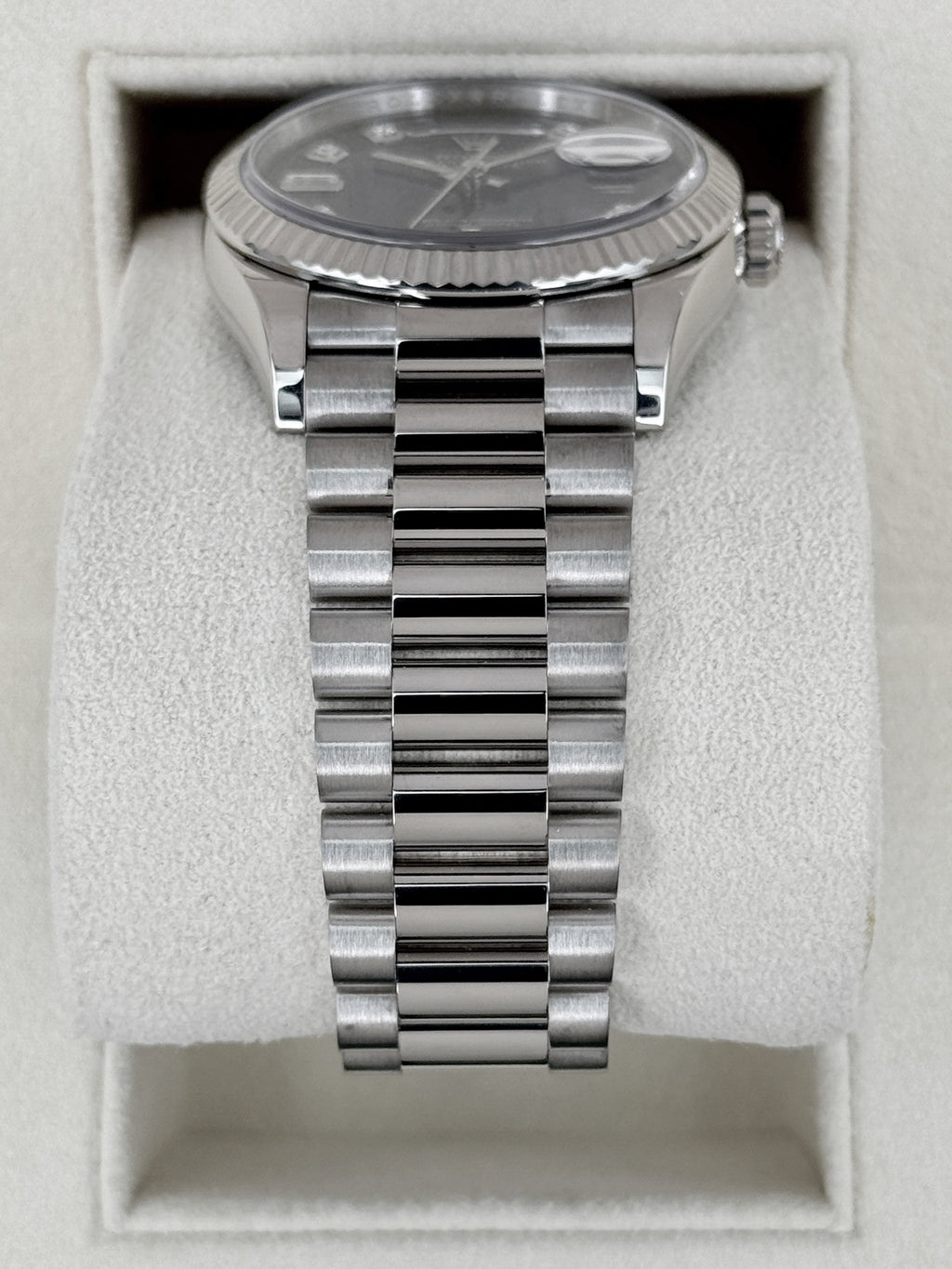 2024 Rolex Day-Date 36mm 128239 Presidential White Gold Blue Ombre Diamond Dial