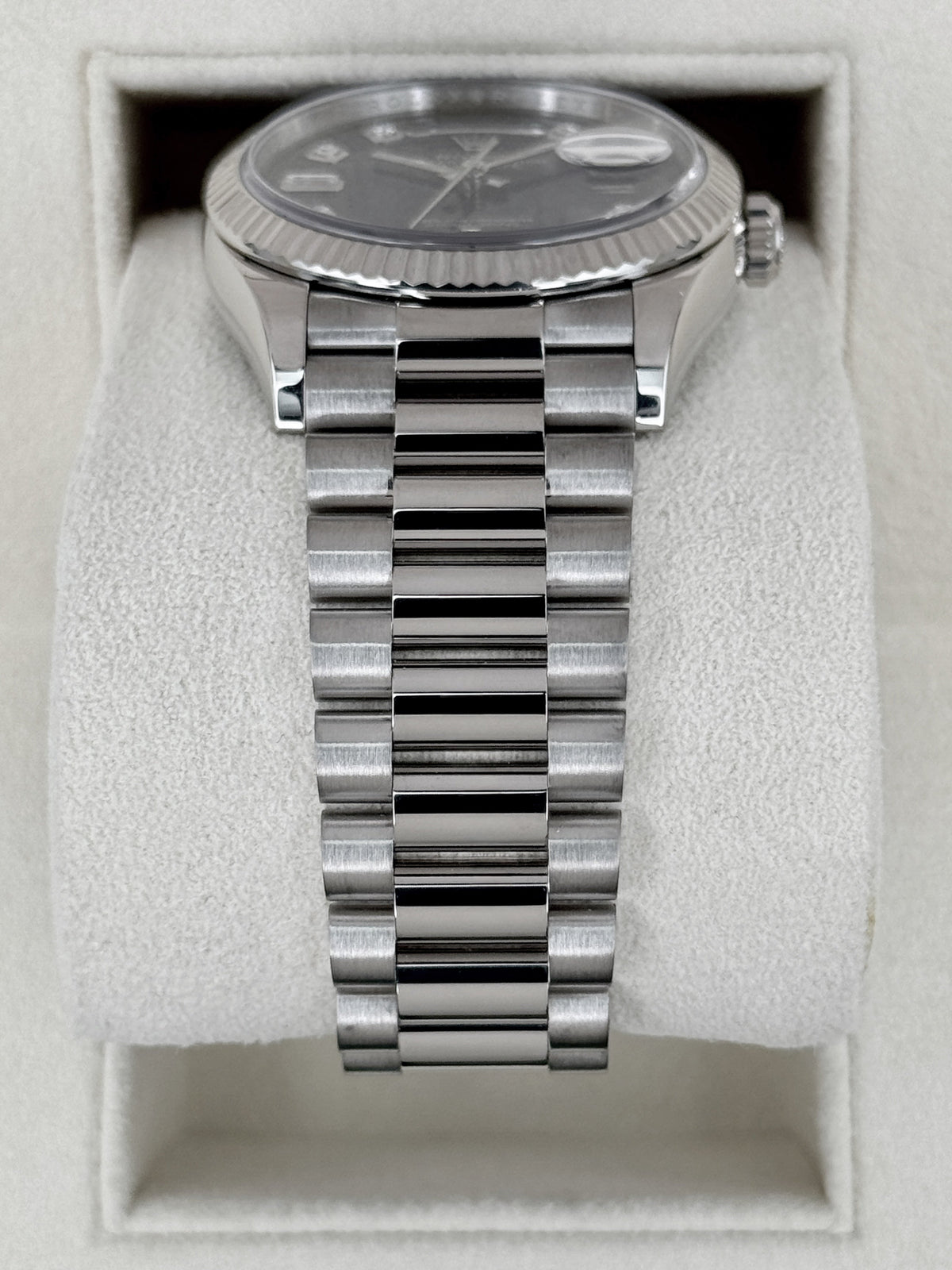 2024 Rolex Day-Date 36mm 128239 Presidential White Gold Blue Ombre Diamond Dial
