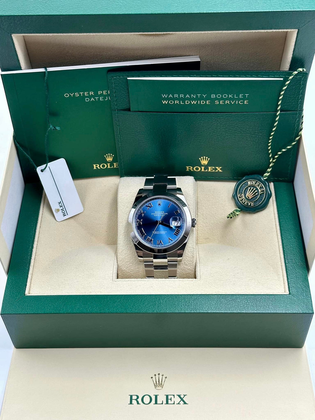 NEW Rolex 2023 Datejust 41mm 126300 Oyster Blue Roman Numeral Dial