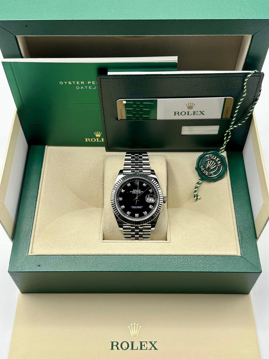 2019 Rolex Datejust 41mm 126334 Jubilee Black Diamond Dial