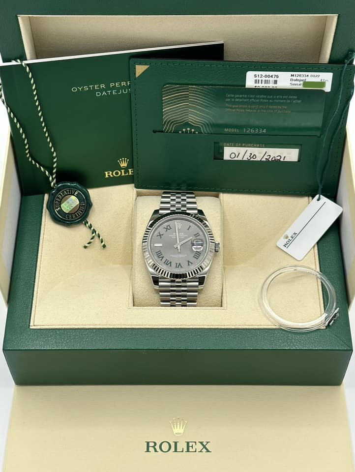 2021 Rolex Datejust 41mm 126334 Jubilee Wimbledon Dial