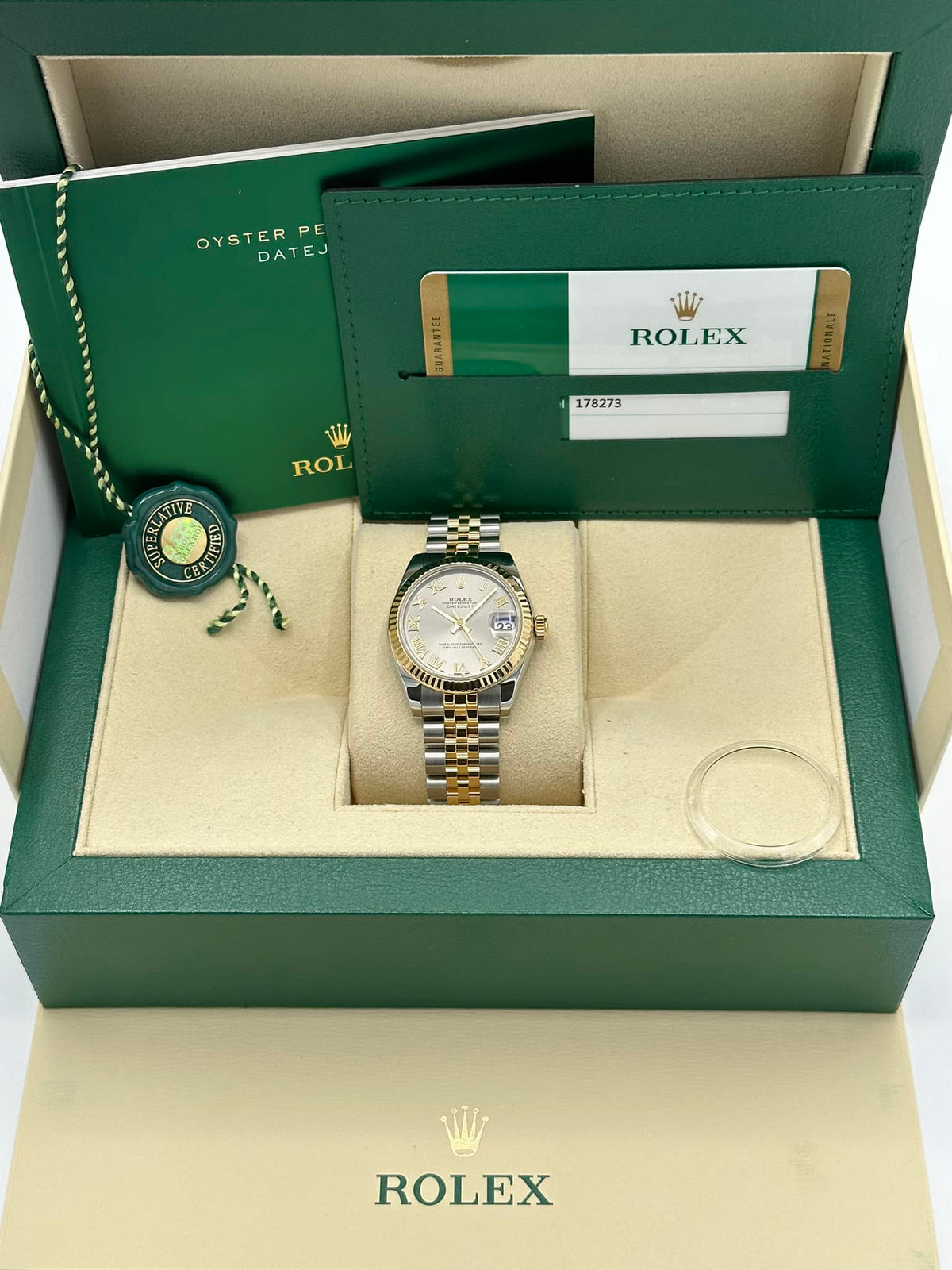 2019 Rolex Datejust 31mm  178273 Two-Tone Grey Roman Numeral Dial