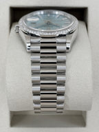 NEW 2026 Rolex Day-Date 36mm 128396TBR Ice Blue Roman Numeral Dial (NEW STYLE CARD)