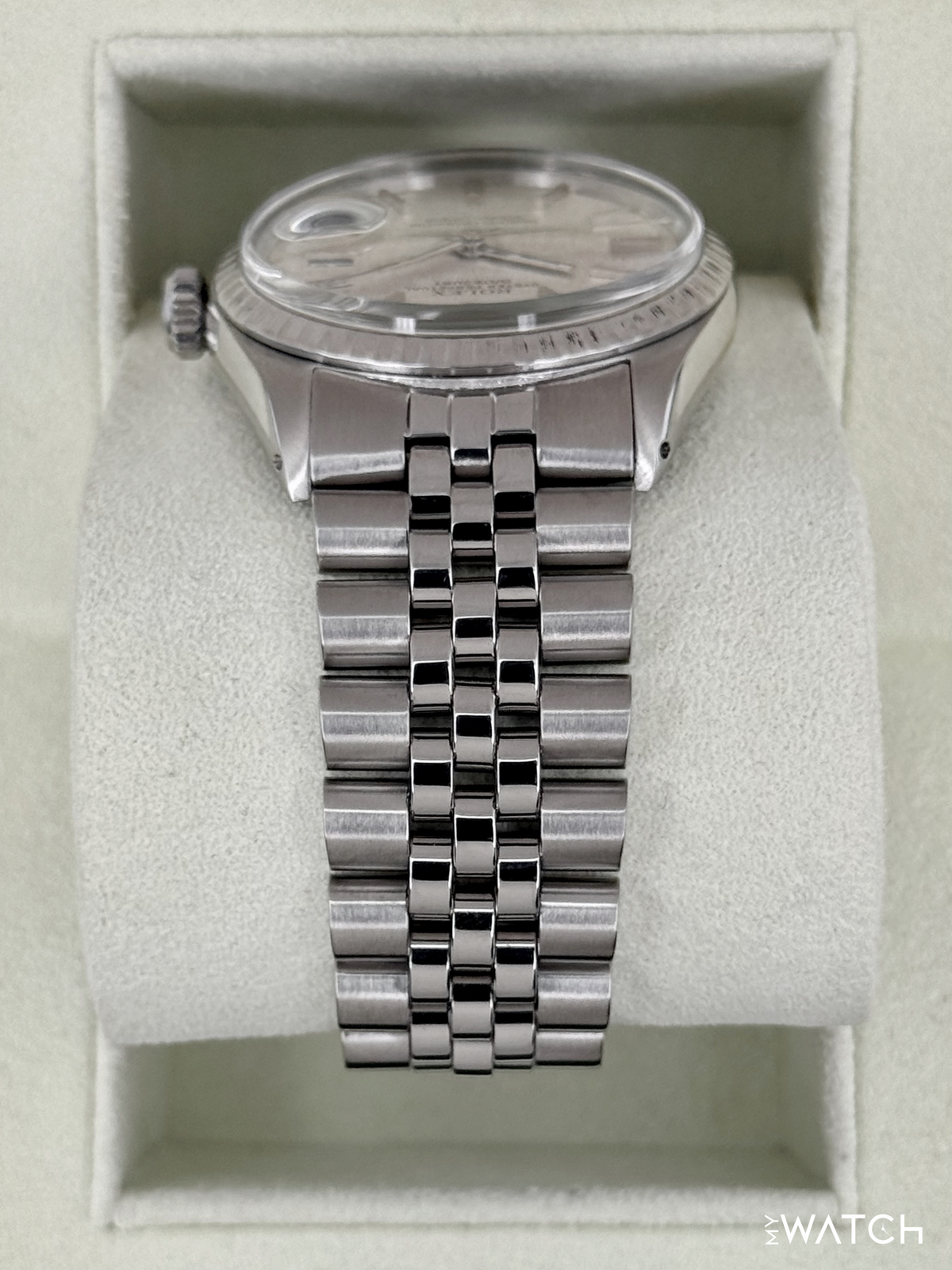 1970 Rolex Datejust 36mm 1603 Stainless Steel Jubilee Silver Linen Dial