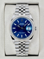 2026 Rolex Datejust 36mm 126234 Stainless Steel Jubilee Blue Dial