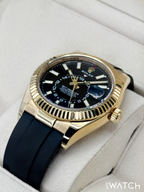 2022 Rolex Sky-Dweller 42mm 326238 Yellow Gold Oysterflex Black Dial