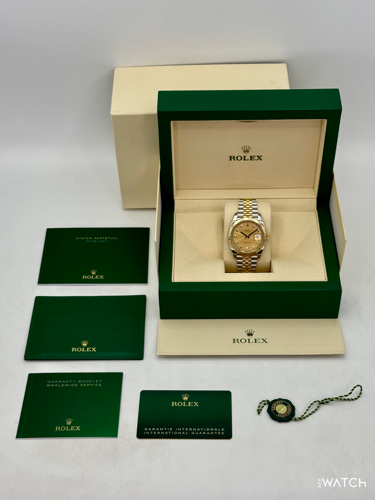 2022 Rolex Datejust 41mm 126333 Two-Tone Jubilee Champagne Diamond Dial