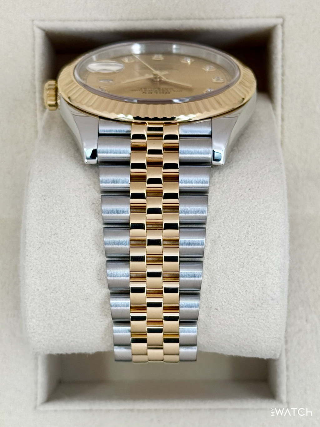 2022 Rolex Datejust 41mm 126333 Two-Tone Jubilee Champagne Diamond Dial