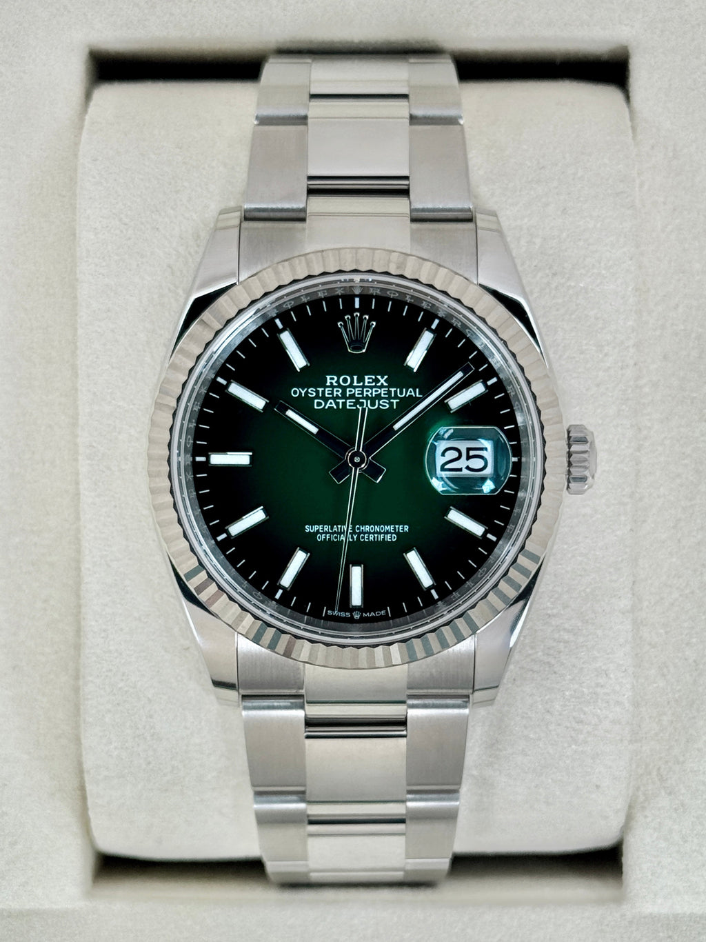 NEW 2026 Rolex Datejust 36mm 126234 Stainless Steel Oyster Green Ombre Dial