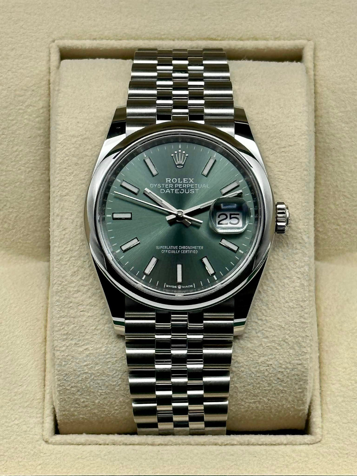 NEW 2025 Rolex Datejust 36mm 126200 Jubilee Mint Green Dial
