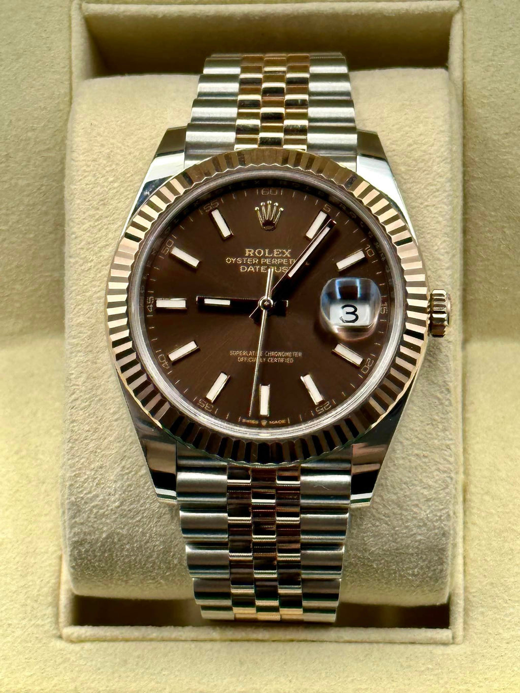 2020 Rolex Datejust 41mm 126331 Two-Tone Rose Gold Chocolate Dial