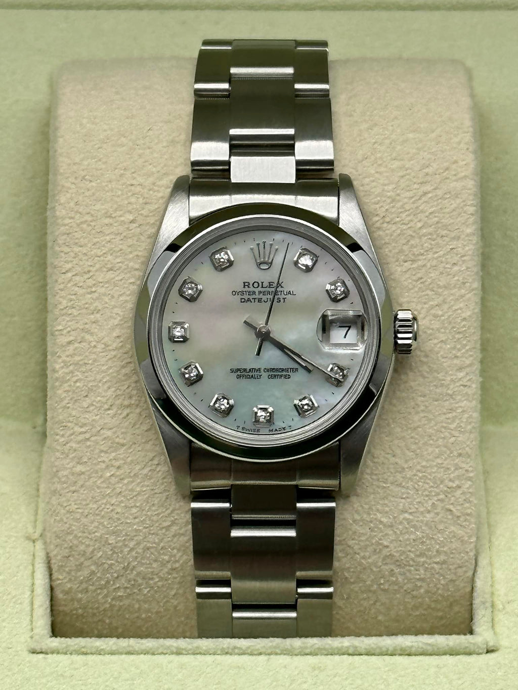 Rolex Ladies Datejust 31mm 68240 Oyster Mother of Pearl Diamond Dial