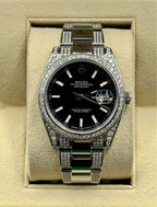Rolex Datejust 41mm 126300 Diamonds Oyster Black Stick Dial
