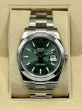 New 2023 Rolex Datejust 41mm 126300 Oyster Green Dial