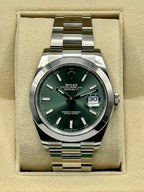 New 2023 Rolex Datejust 41mm 126300 Oyster Green Dial
