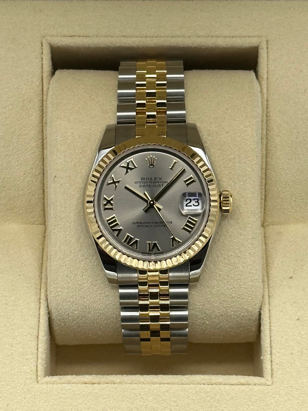 2019 Rolex Datejust 31mm  178273 Two-Tone Grey Roman Numeral Dial
