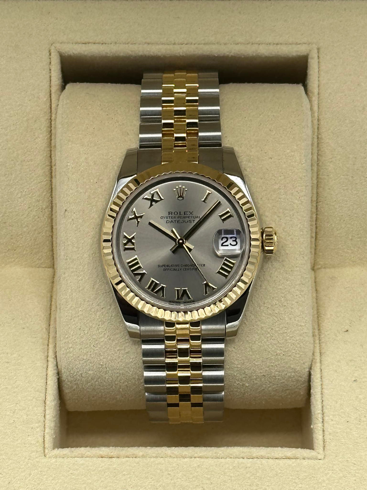 2019 Rolex Datejust 31mm  178273 Two-Tone Grey Roman Numeral Dial