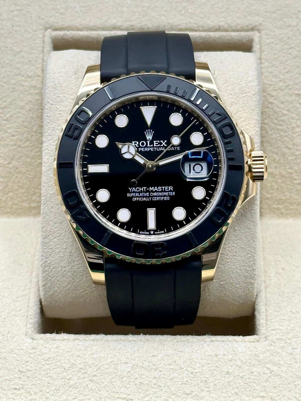 2023 Rolex Yacht-Master 42mm 226658 Gold Oysterflex Black Dial