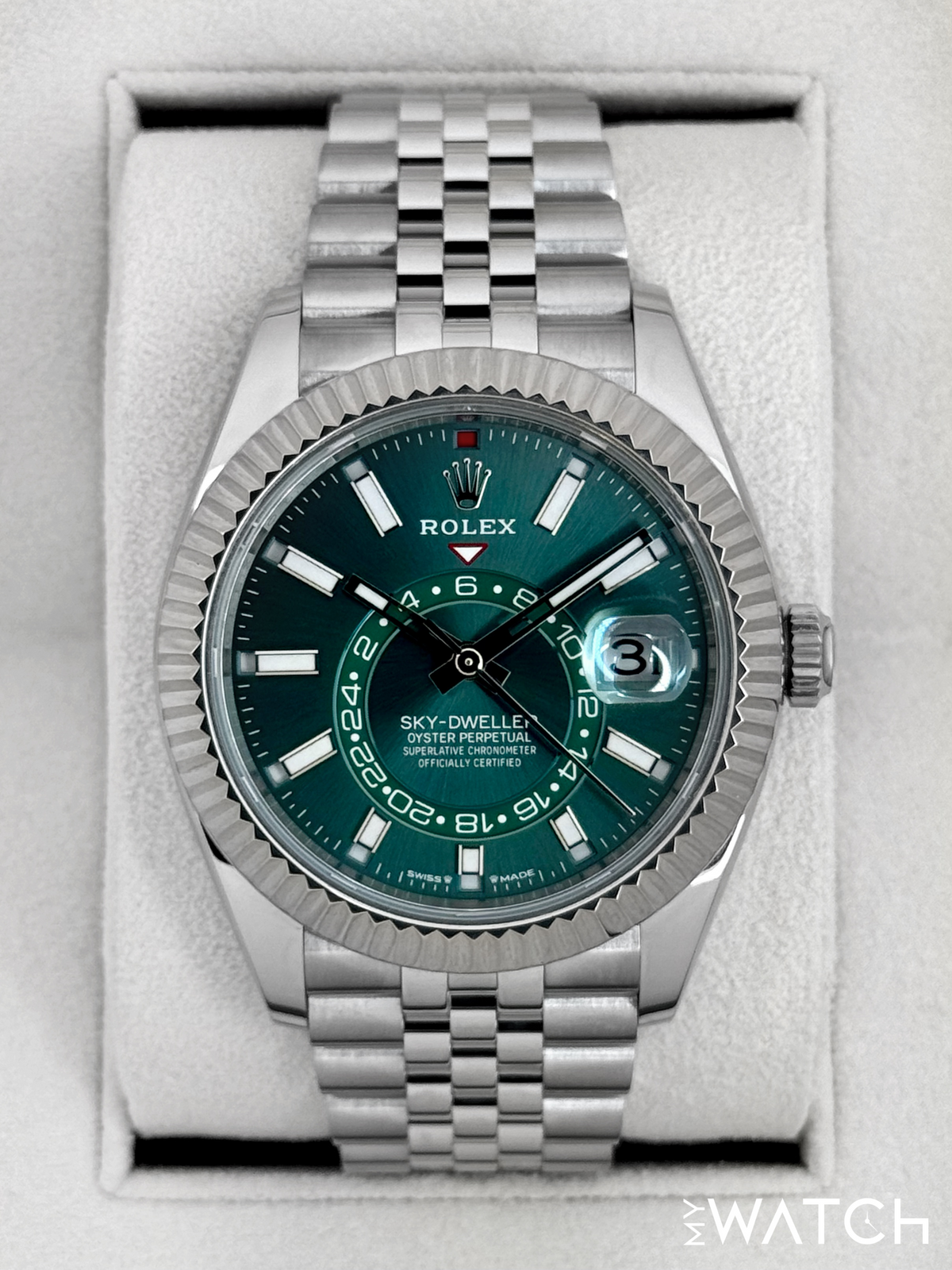 2023 Rolex Sky-Dweller 42mm 336934 Jubilee Green Dial