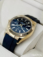 2022 Rolex Sky-Dweller 42mm 326238 Yellow Gold Oysterflex Black Dial