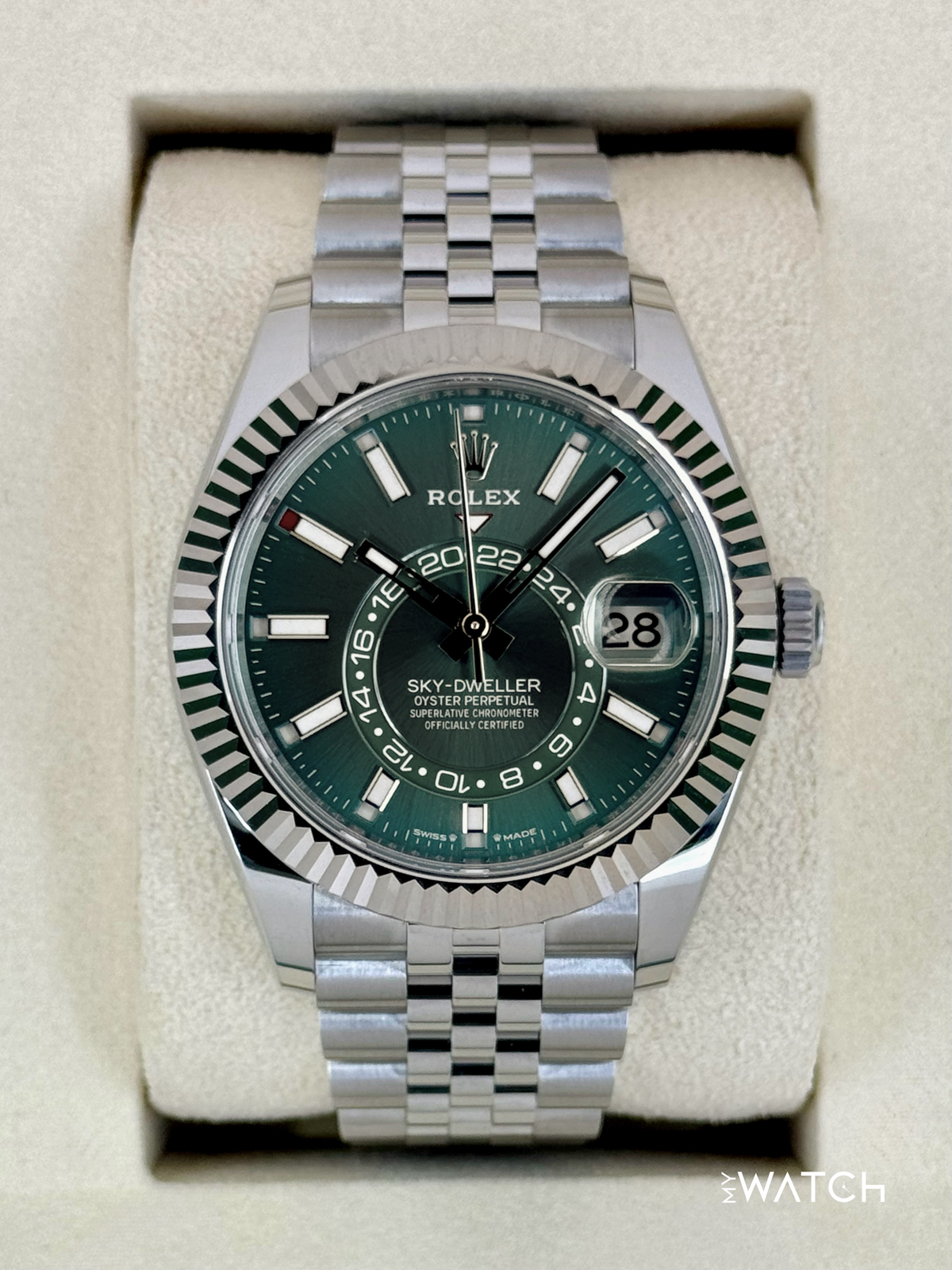 2025 Rolex Sky-Dweller 42mm 336934 Jubilee Green Dial