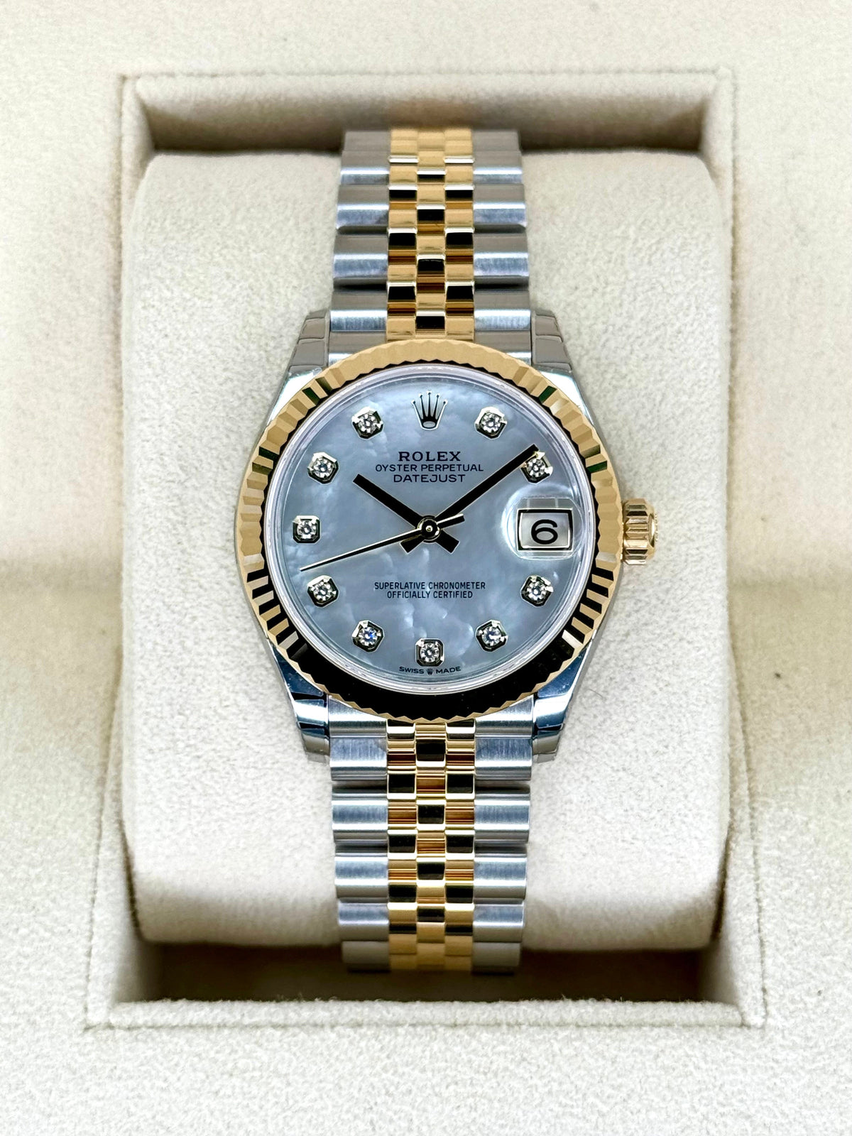NEW 2023 Rolex Datejust 31mm 278273 Two-Tone Jubilee MOP Dimond Dial