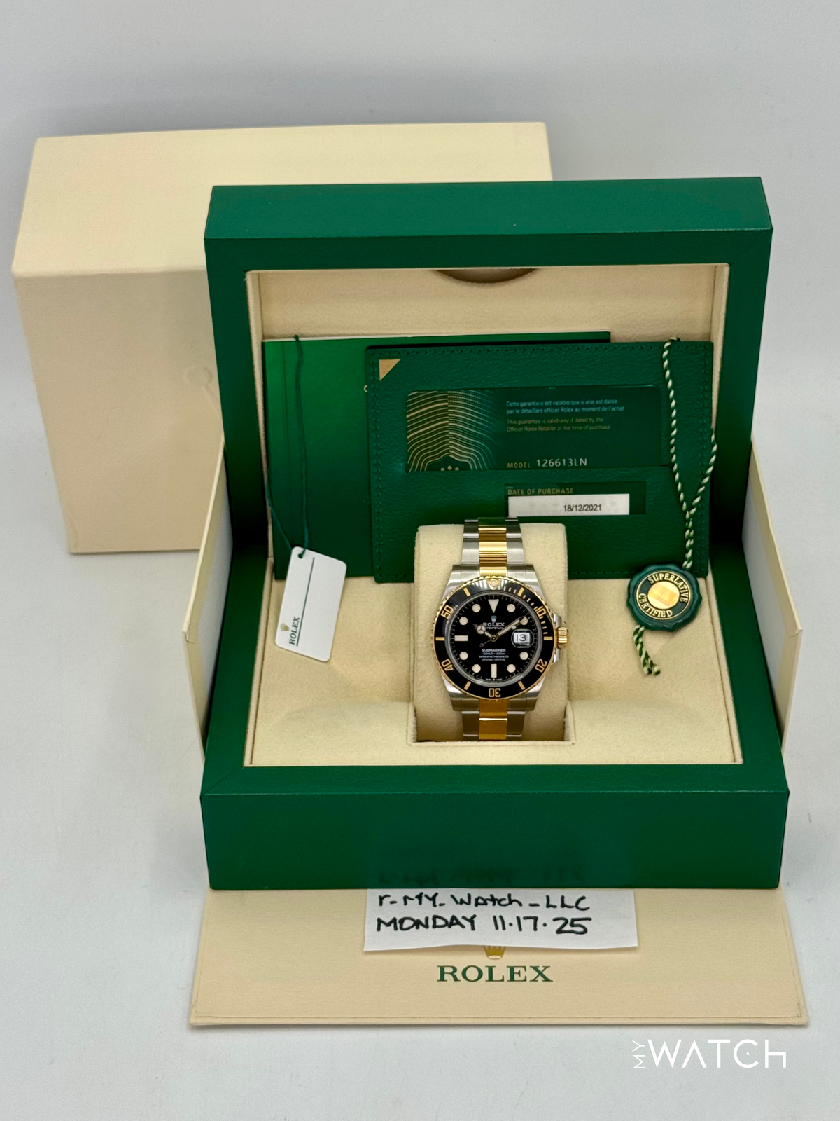 2021 Rolex Submariner 41mm 126613LN Two-Tone Black Dial