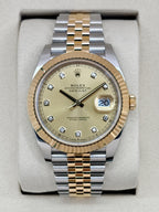 2025 Rolex Datejust 41mm 126333 Two-Tone Jubilee Champagne Diamond Dial