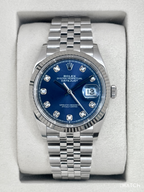 NEW 2026 Rolex Datejust 36mm 126234 Stainless Steel Jubilee Blue Diamond Dial