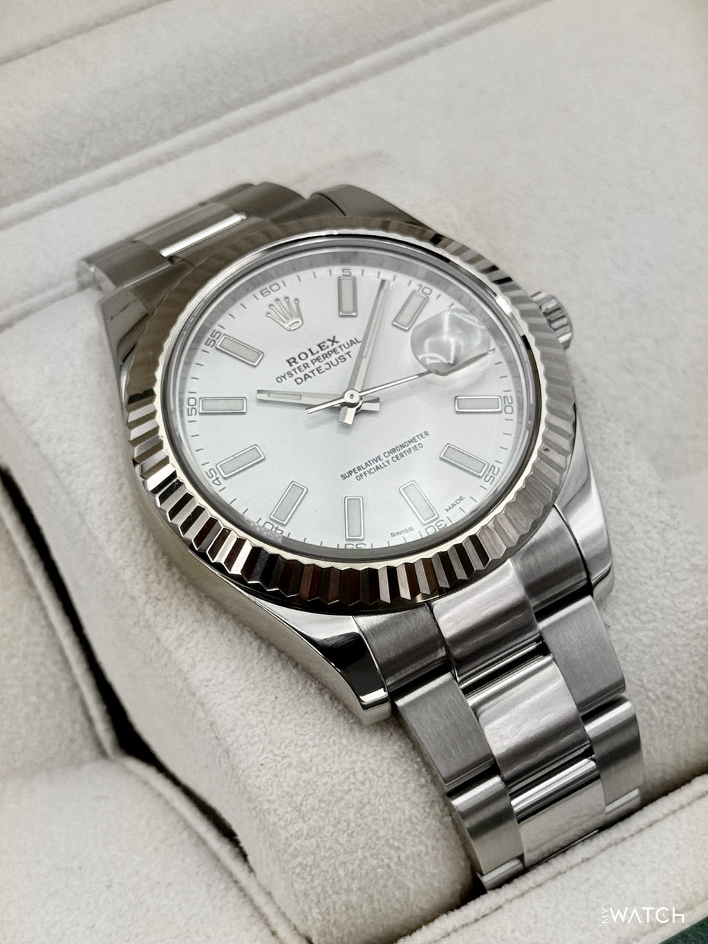 2016 Rolex Datejust II 41mm 116334 Stainless Steel Oyster White Dial