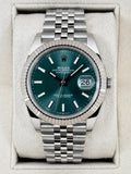 2023 Rolex Datejust 41mm 126334 Stainless Steel Jubilee Mint Green Dial