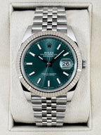 2023 Rolex Datejust 41mm 126334 Stainless Steel Jubilee Mint Green Dial
