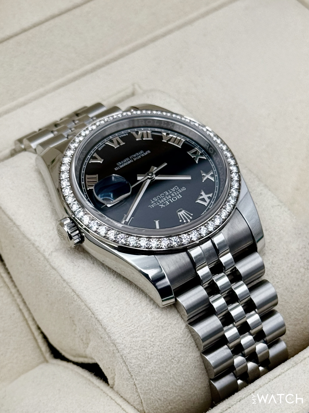 2017 Rolex Datejust 36mm 116244 Stainless Steel Jubilee Black Dial