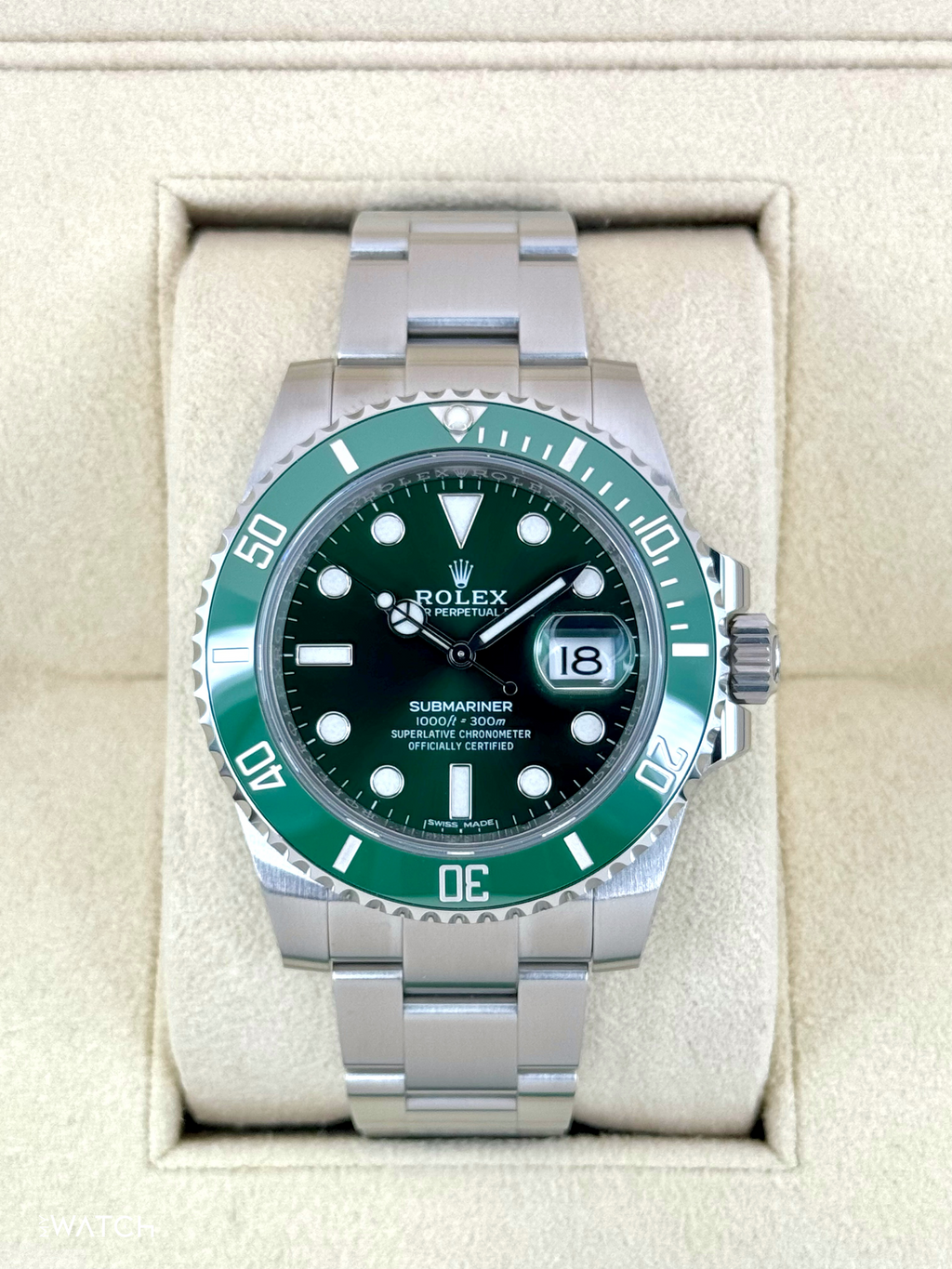 2018 Rolex Submariner “Hulk” 40mm 116610LV Green Dial