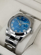 2023 Rolex Datejust 41mm 126300 Stainless Steel Oyster Blue Roman Numeral Dial