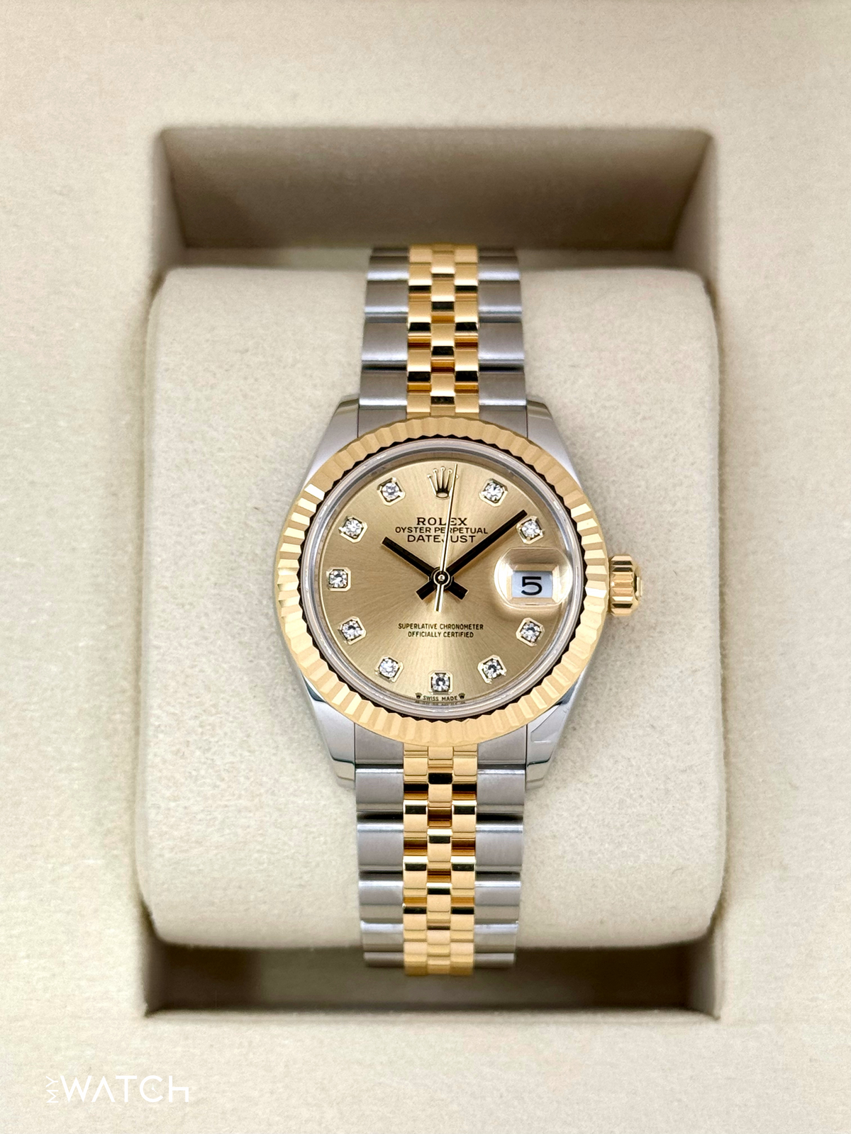 NEW 2025 Rolex Lady Datejust 28mm 279173 Jubilee Champagne Diamond Dial