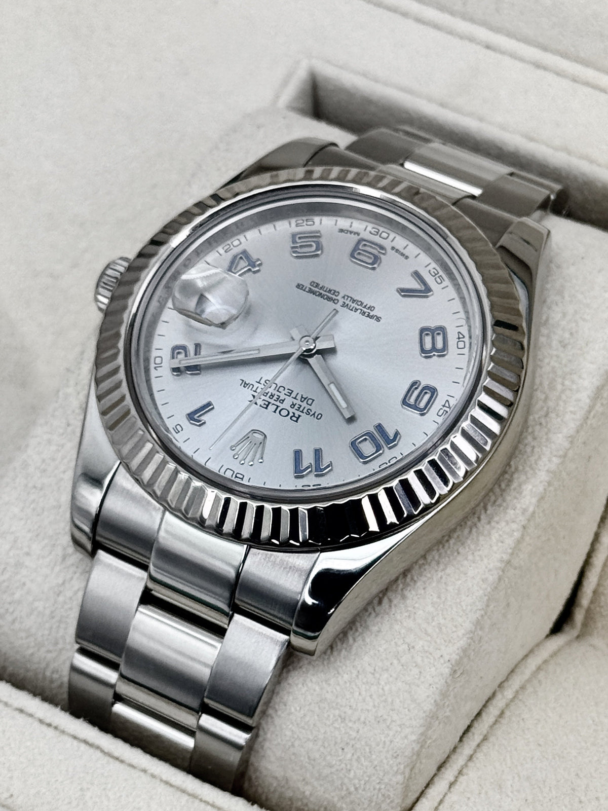 2010 Rolex Datejust II 41mm 116334 Stainless Steel Oyster Silver Dial