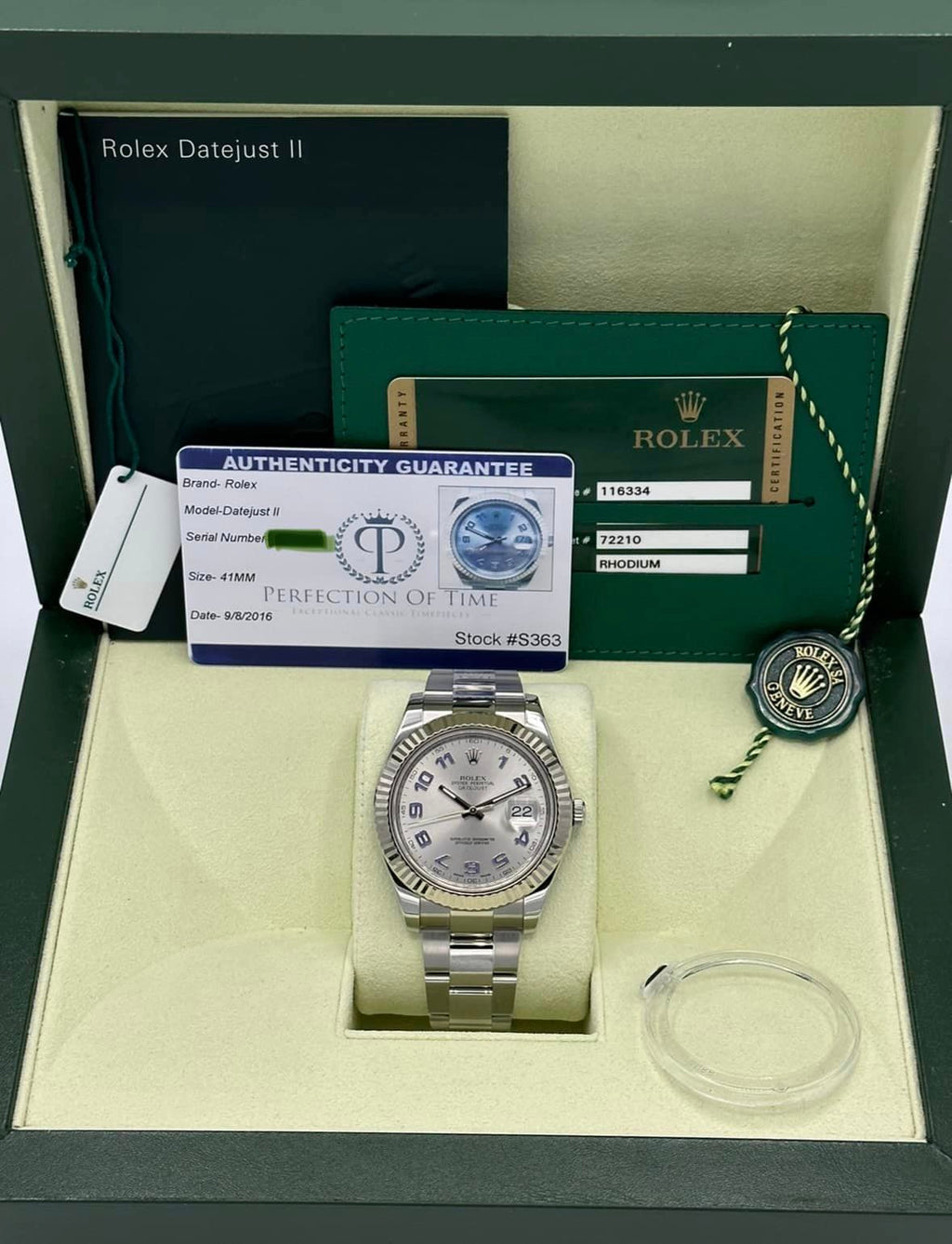 2012 Rolex Datejust II 41mm 116334 Oyster Silver Numerical Dial