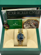 Rolex Datejust Presidential 31mm 68278 Blue Stick Dial