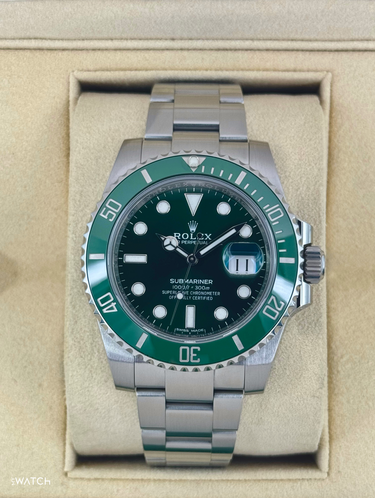 2017 Rolex Submariner "Hulk" 40mm 116610LV Green Dial