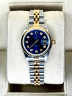 Rolex Lady-Datejust 28mm 79173 Two-Tone Blue 10 Diamond Dial